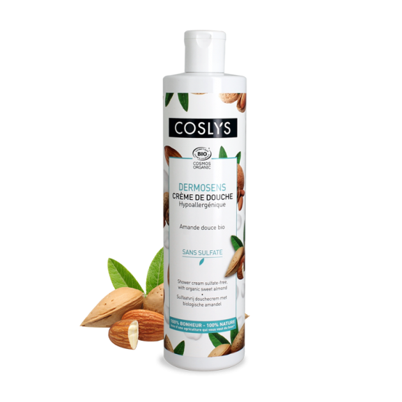 Crema de ducha sin sulfatos con almendra Coslys 380ml.