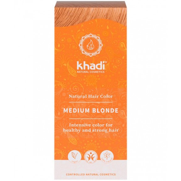 Khadi Tinte Vegetal Rubio Medio 100% Herbal 100gr.