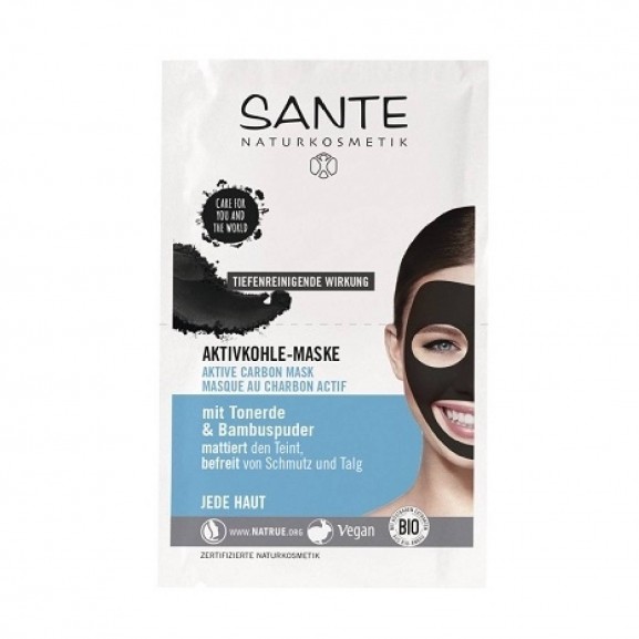 Mascarilla purificante carbón monodosis de Sante 4ml