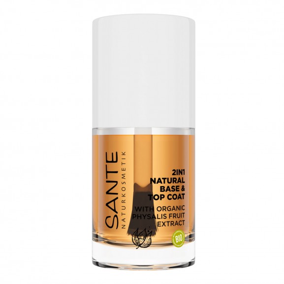Base y esmalte de uñas top coat 2 en 1 de Sante 10ml. 