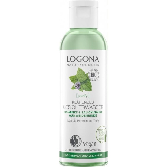 Tónico Facial Purificante Menta + Acido Salicilico de Logona 125ml.