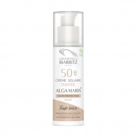 Crema facial con color Marfil SPF 50 de Alga Maris, 50ml.